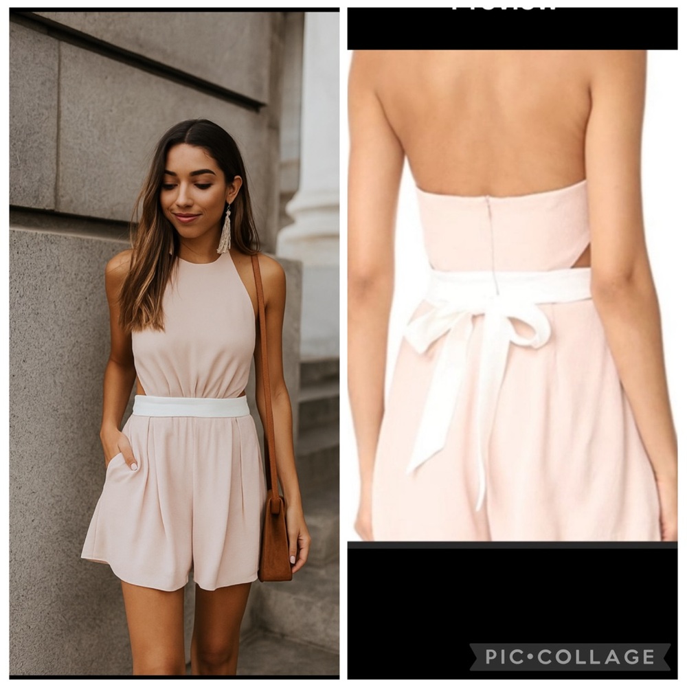 Cameo Collective Blush Pink Halter Cutout Romper